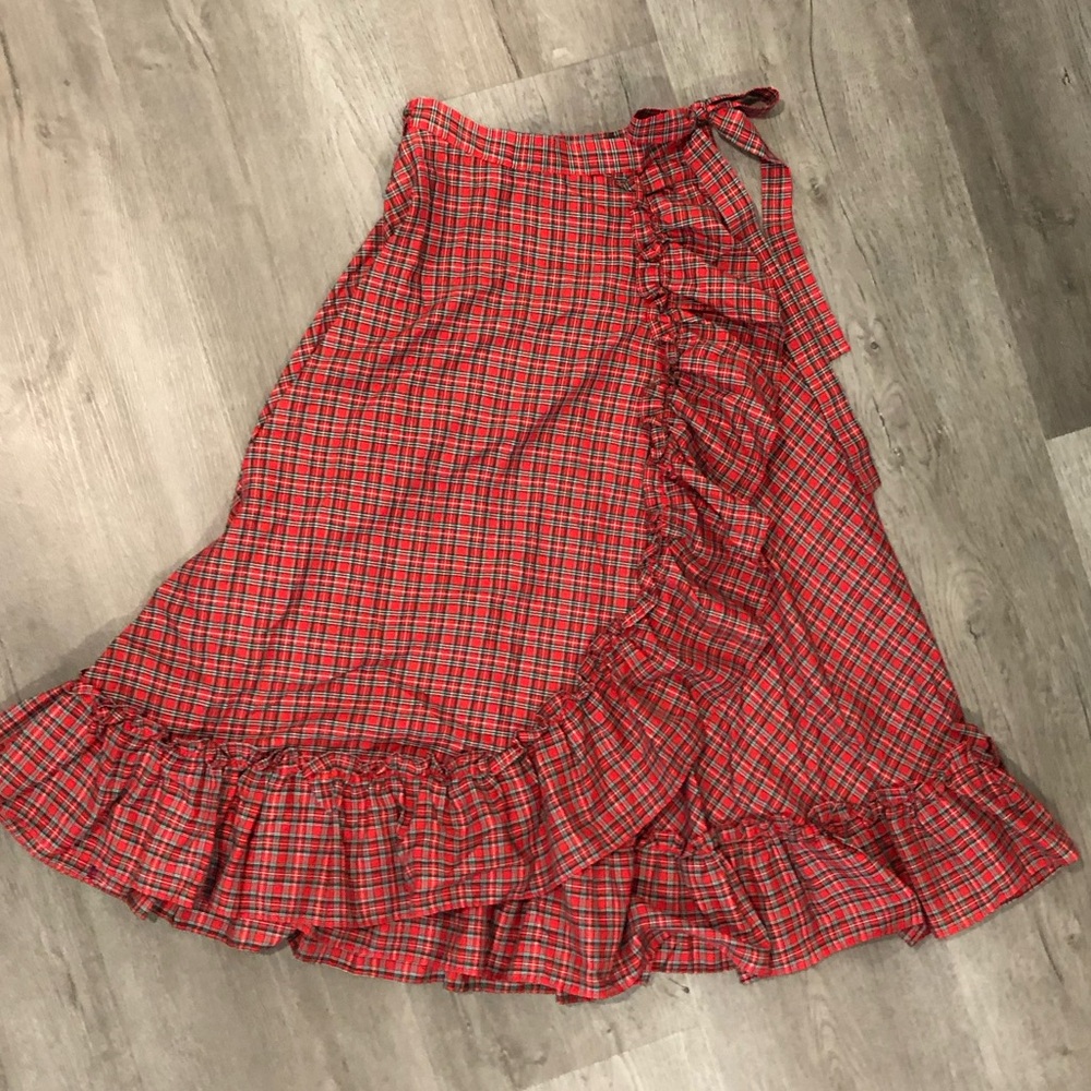 Vintage 70s Plaid Wrap Skirt